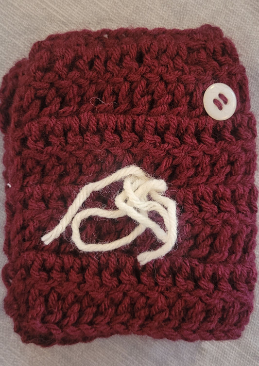 Knitted Fingerless Gloves- Maroon