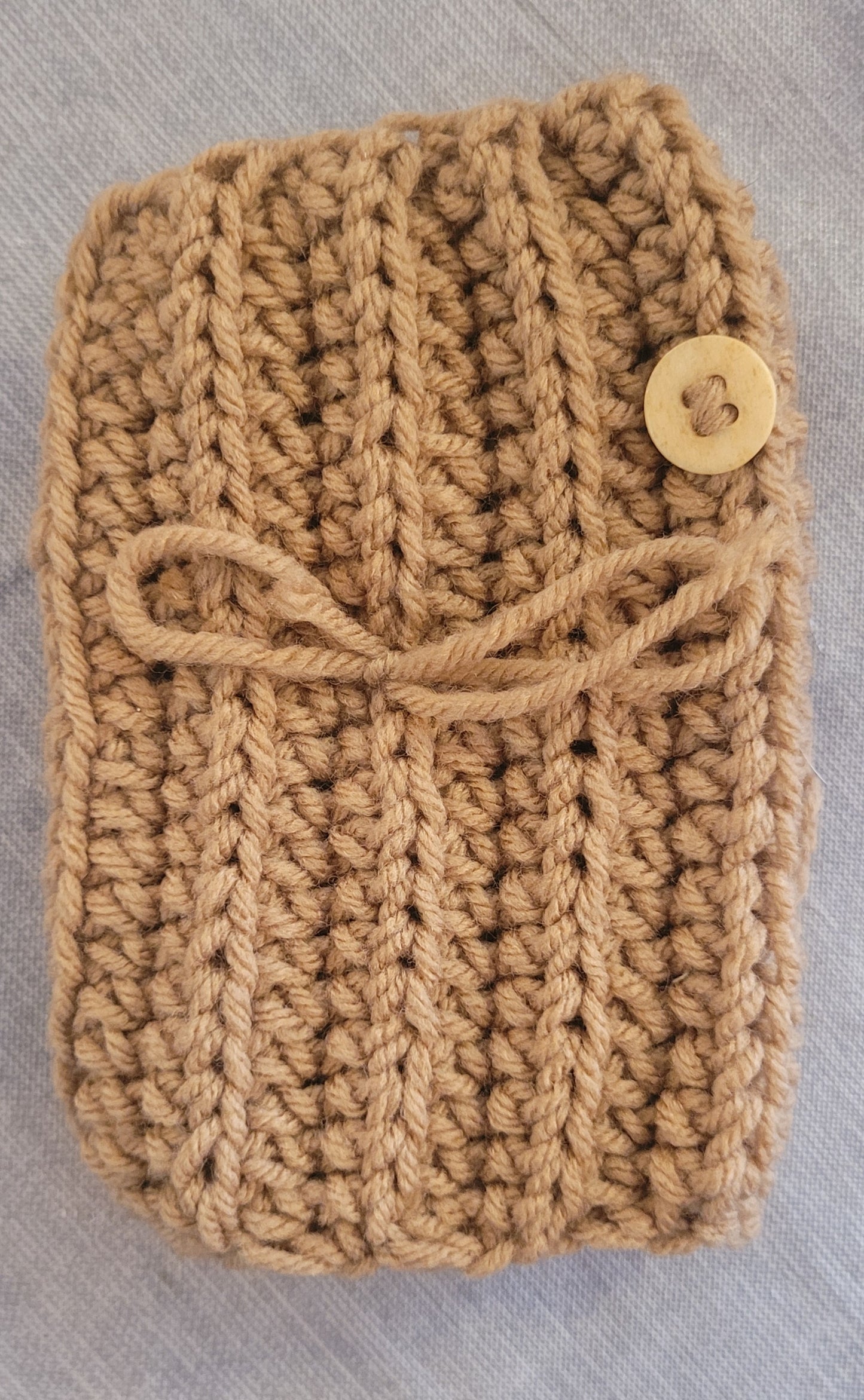 Knitted Fingerless Gloves-Tan