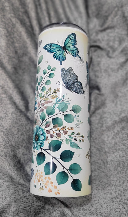 Flower and Butterfly Mama Tumbler 20 oz Tumbler