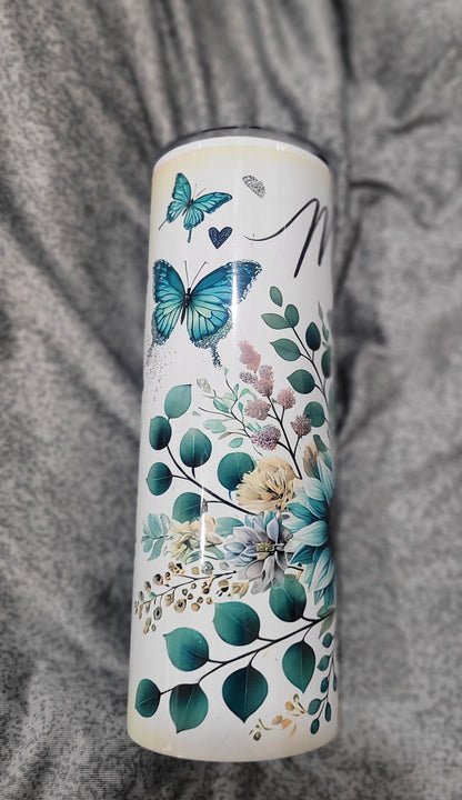 Flower and Butterfly Mama Tumbler 20 oz Tumbler