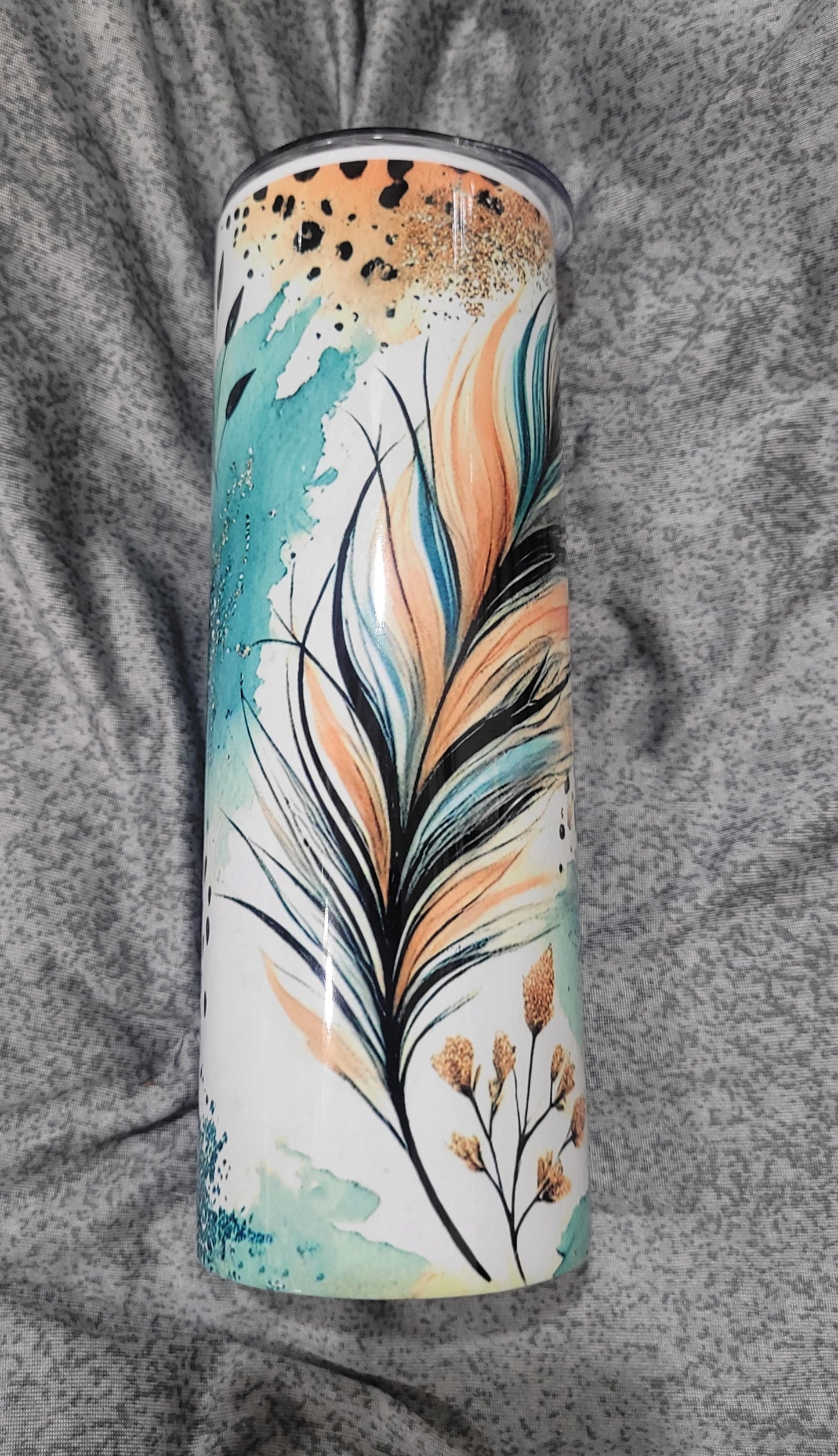 Leopard and Feathers 20 oz Tumbler