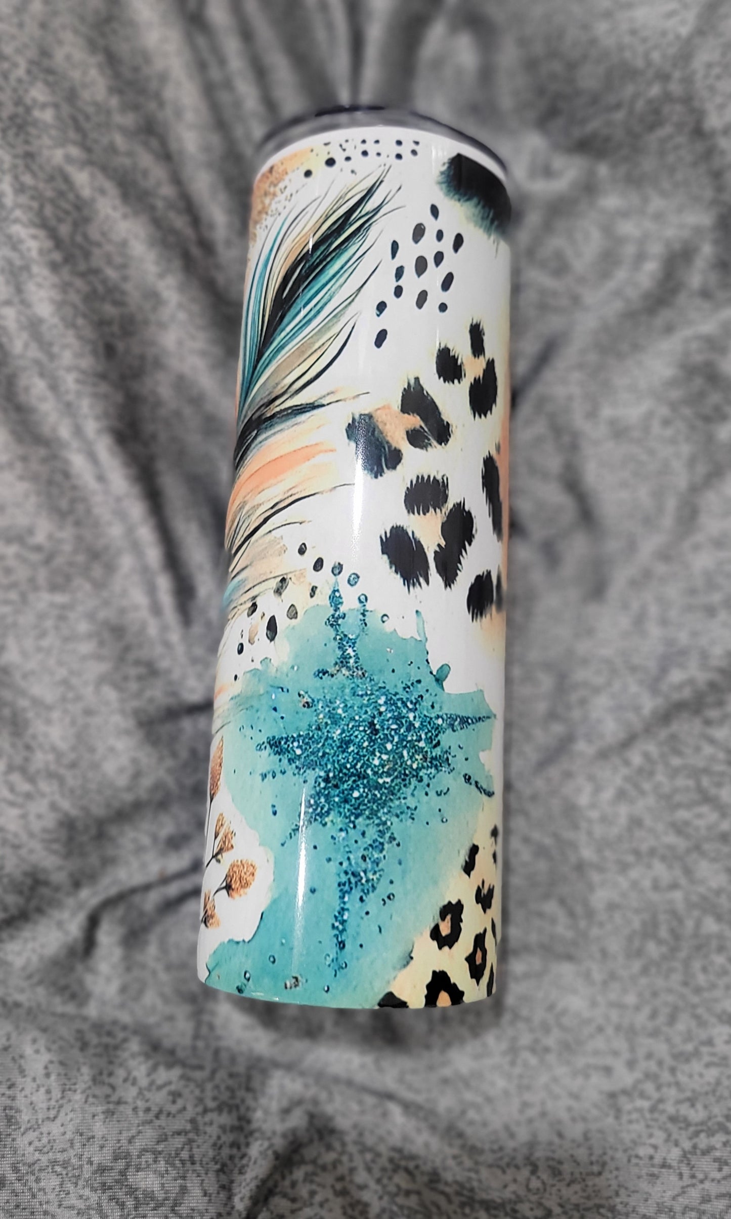 Leopard and Feathers 20 oz Tumbler