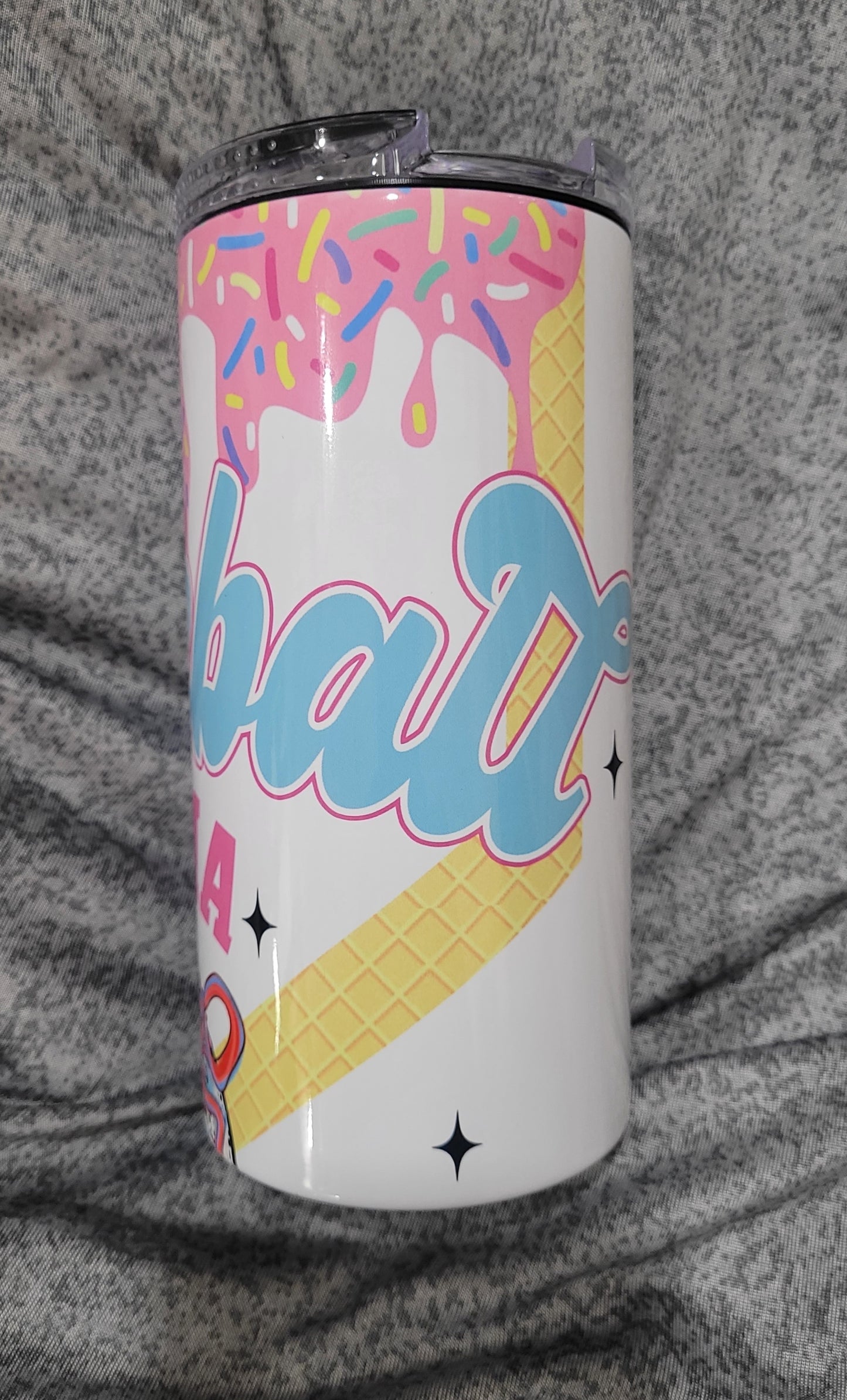 Baseball Mama Ice Cream Cone 4 n 1 Can Cooler Tumbler