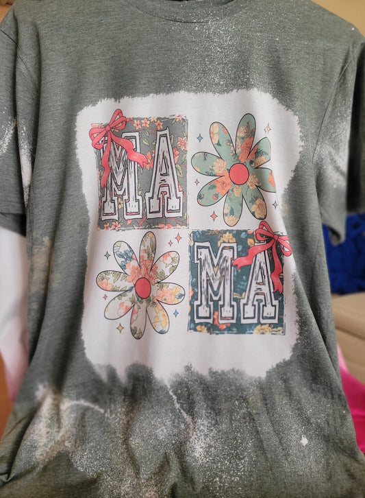 Mama Flower Bleached Tshirt