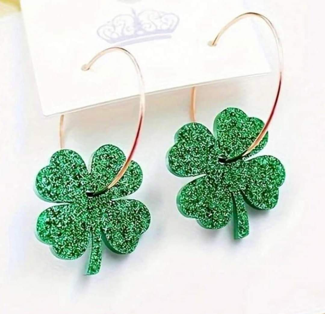 Beyond the Crystal Shamrock Hoops