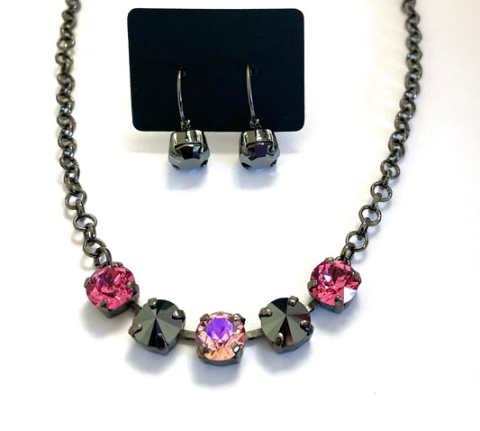 Beyond the Crystal.         8mm Centerpiece Necklace. 8mm Earrings