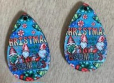 Christmas with my Gnomies Teardrop Earrings