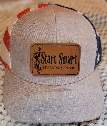 Start Smart Learning Center Hat Grey front American Flag back