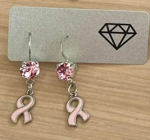 Breast Cancer Awareness Earrings light pink