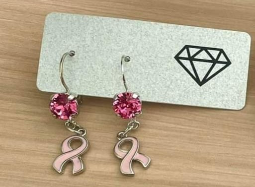 Breast Cancer Awareness  Earrings Pink