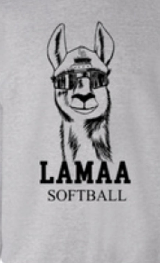 Adult Hoodie Steel Grey New Lama design Softball