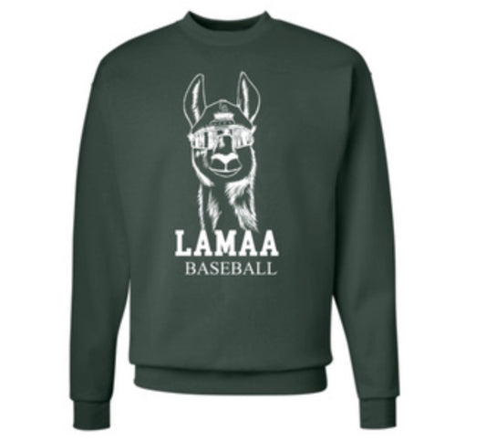 Adult Forest Green  Long Sleeve New Lama Design Baseball
