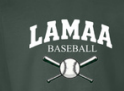 Youth Lamaa Forest green short sleeve bat and ball design
