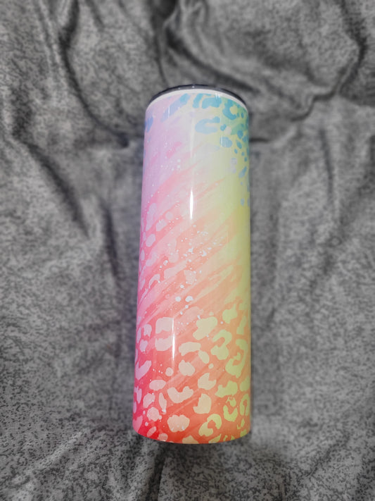 Rainbow Leopard Tumbler 20 oz