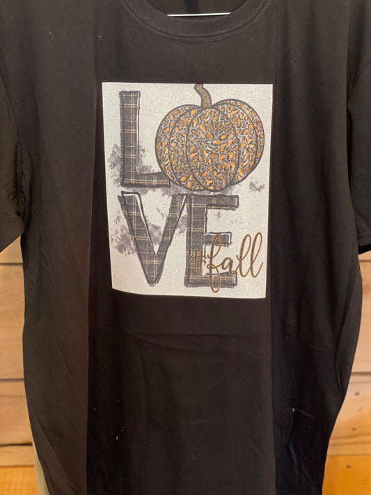 Love Leopard Fall with Pumpkin TSHIRT