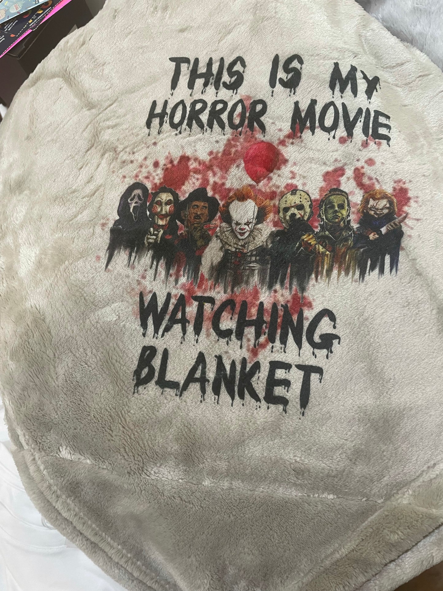 This is my Horror Movie Watching Blanket