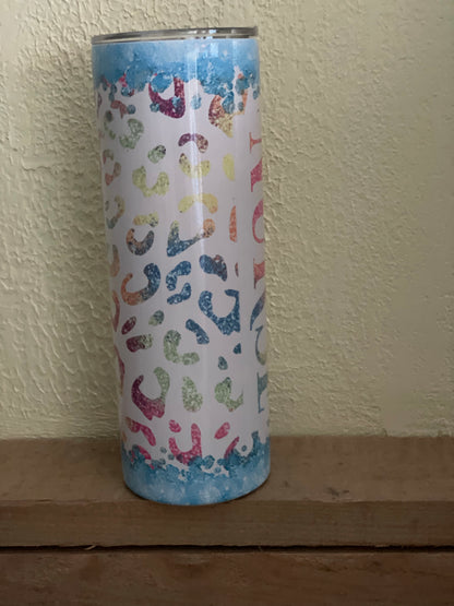 Nurse Leopard Inspired Glitter Drip Cup