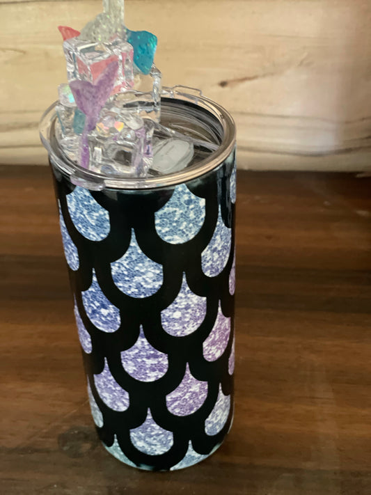 15 ounce Mermaid tumbler with two lids