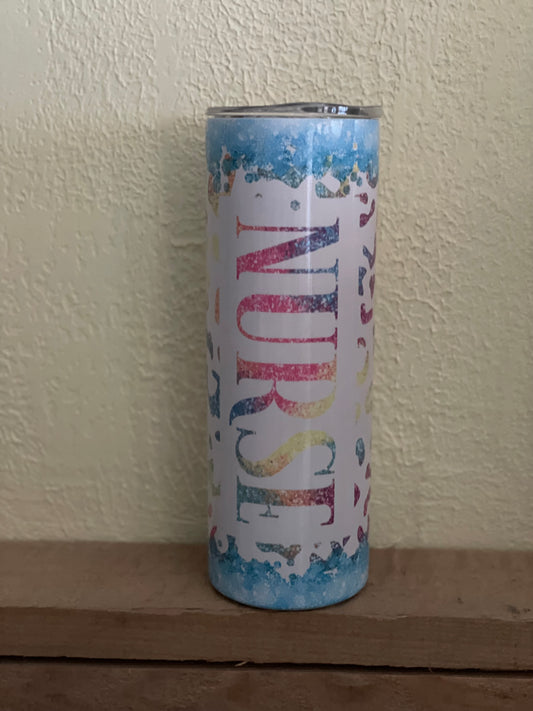 Nurse Leopard Inspired Glitter Drip Cup
