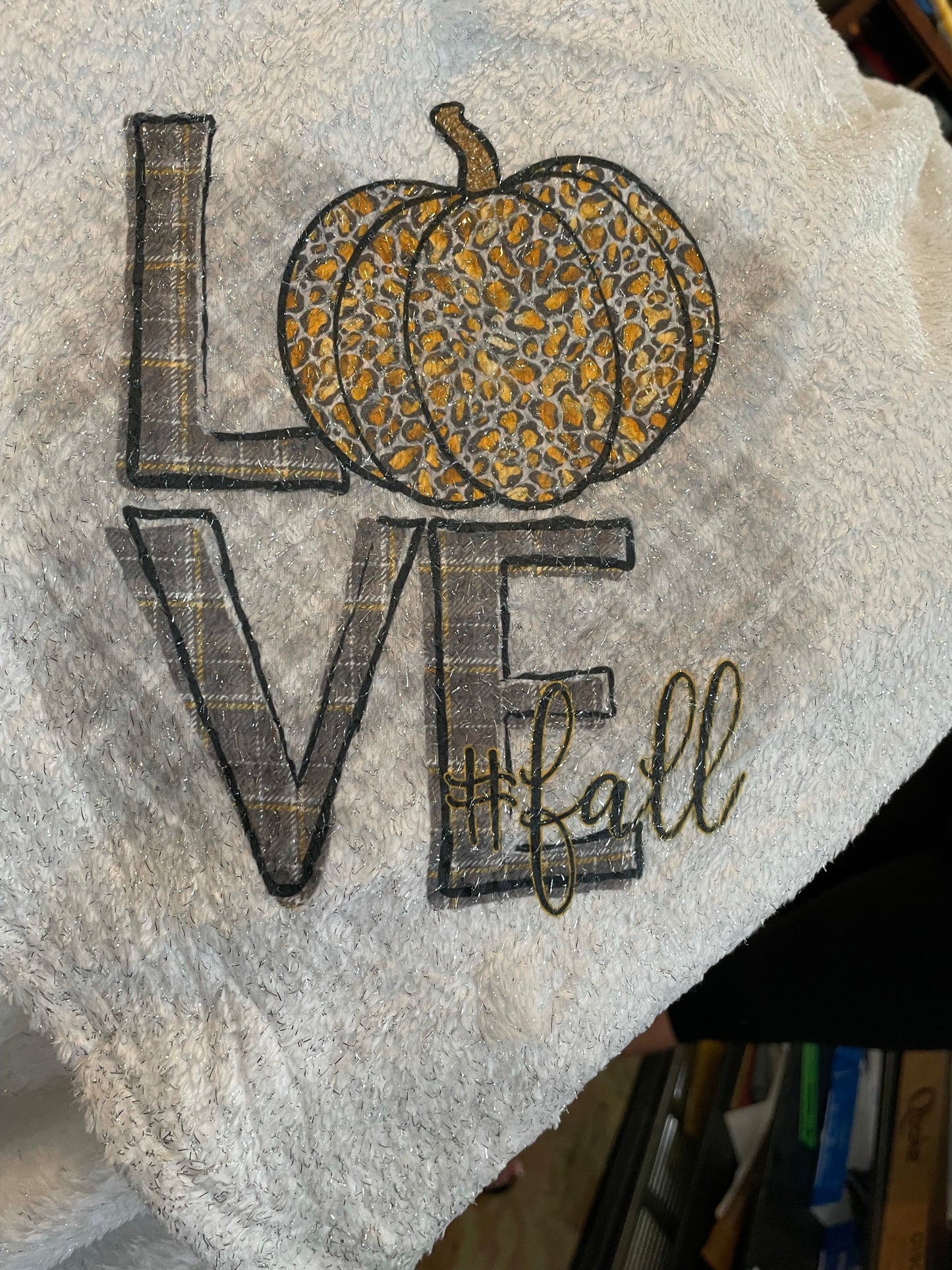 Love Fall Plush Blanket with Shimmer